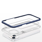 Skaidrus 3in1 dėklas iPhone 13 mini – mėlynas rėmelis