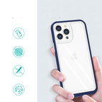 Skaidrus dėklas iPhone 13 Pro – mėlynas rėmelis