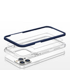 Skaidrus dėklas iPhone 13 Pro – mėlynas rėmelis