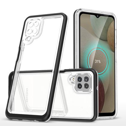 Skaidrus 3in1 dėklas Samsung Galaxy A22 4G – juodas rėmelis -- Samsung Galaxy A22