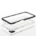 Skaidrus 3in1 dėklas Samsung Galaxy A22 4G – juodas rėmelis -- Samsung Galaxy A22
