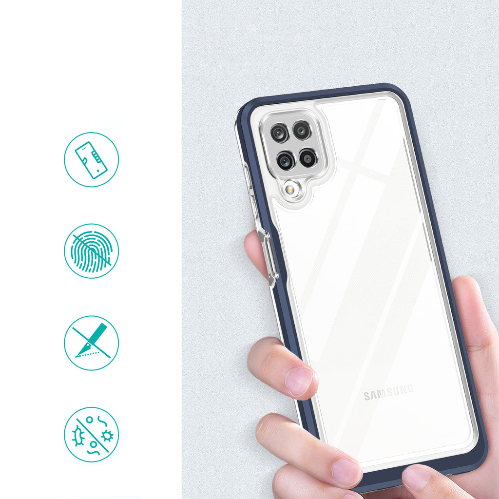 Skaidrus dėklas Samsung Galaxy A22 4G – mėlynas -- Samsung Galaxy A22