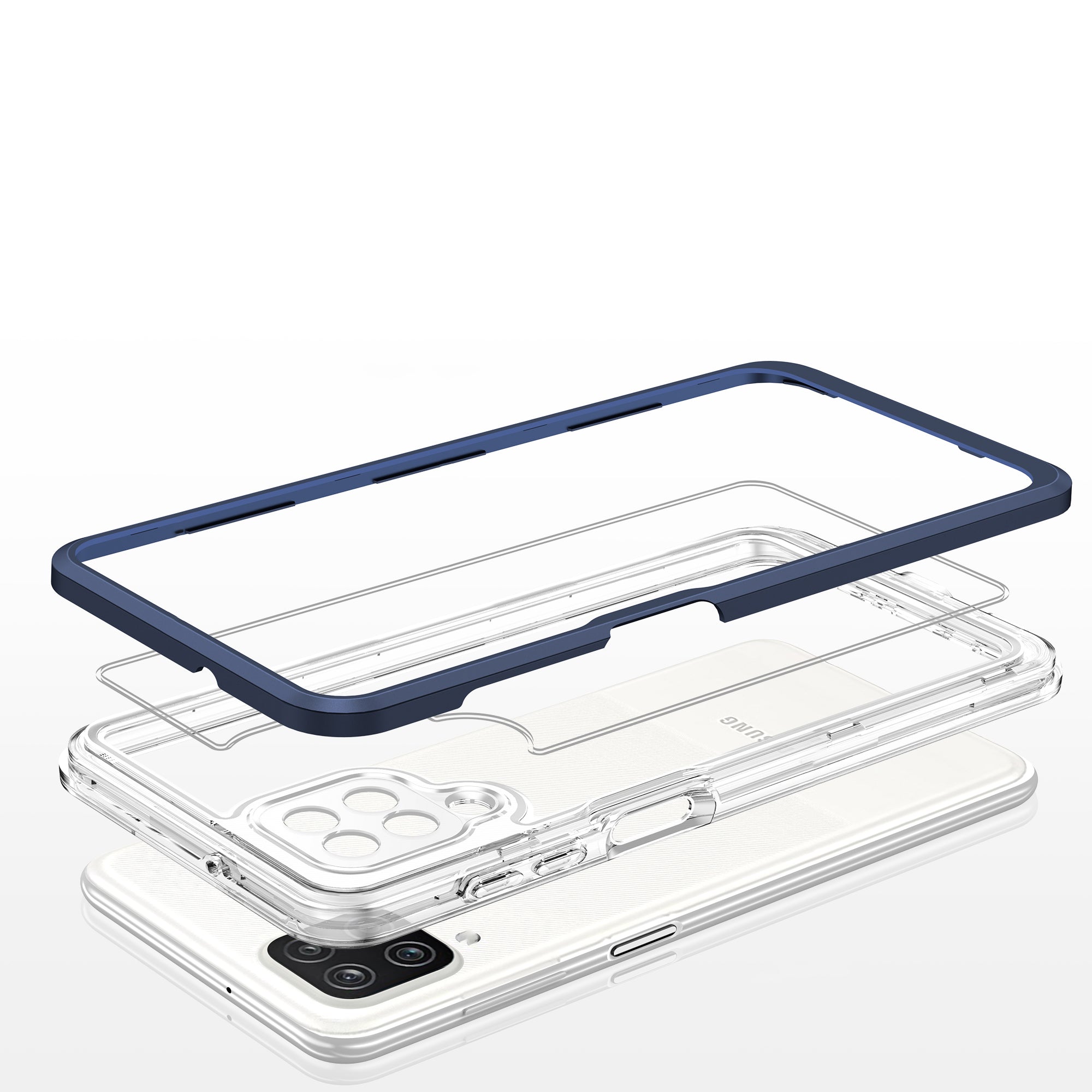 Skaidrus dėklas Samsung Galaxy A22 4G – mėlynas -- Samsung Galaxy A22