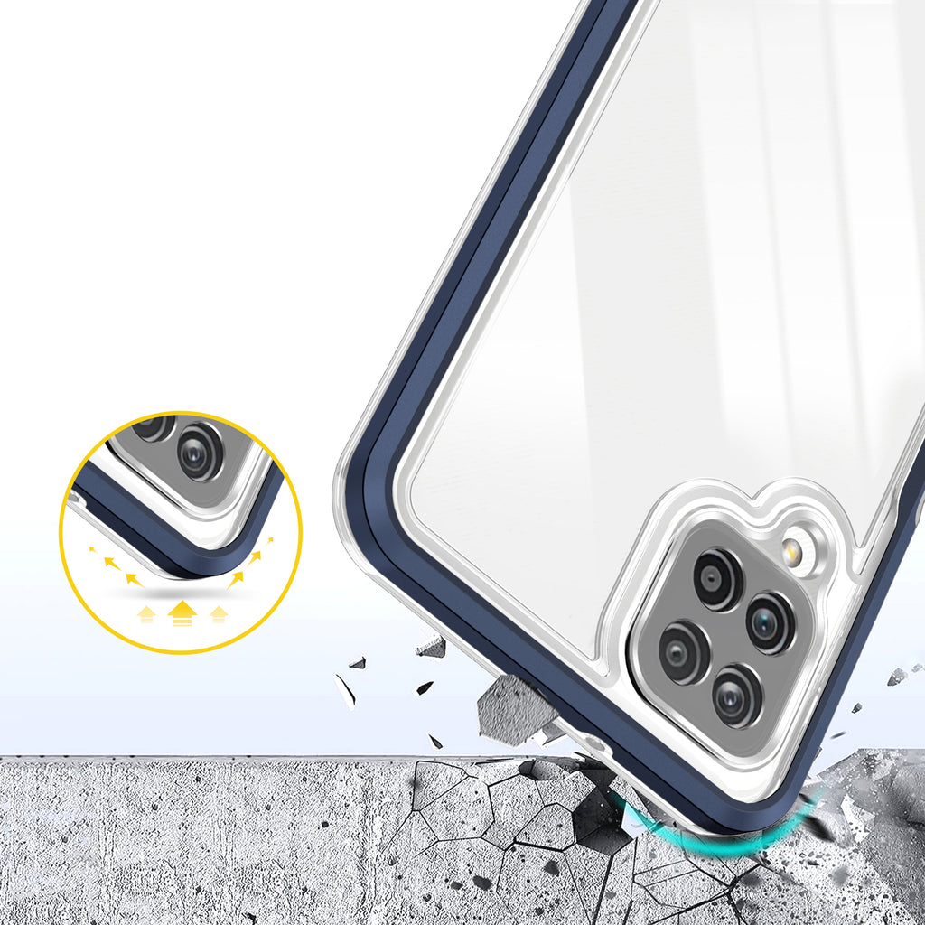 Skaidrus dėklas Samsung Galaxy A22 4G – mėlynas -- Samsung Galaxy A22