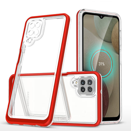 Skaidrus 3in1 dėklas Samsung Galaxy A22 4G – raudonas -- Samsung Galaxy A22