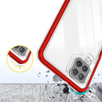 Skaidrus 3in1 dėklas Samsung Galaxy A22 4G – raudonas -- Samsung Galaxy A22