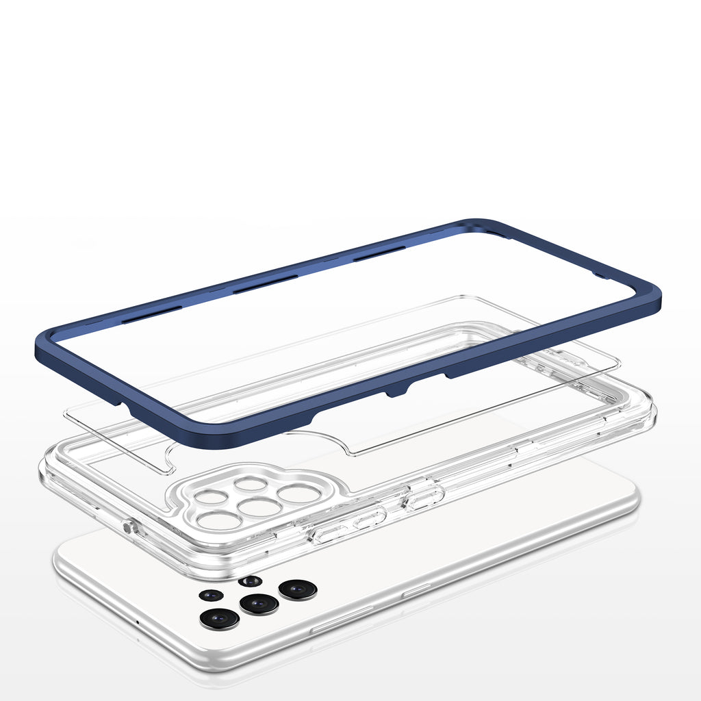 Skaidrus 3in1 dėklas Samsung Galaxy A32 5G – mėlynas -- Samsung Galaxy A32