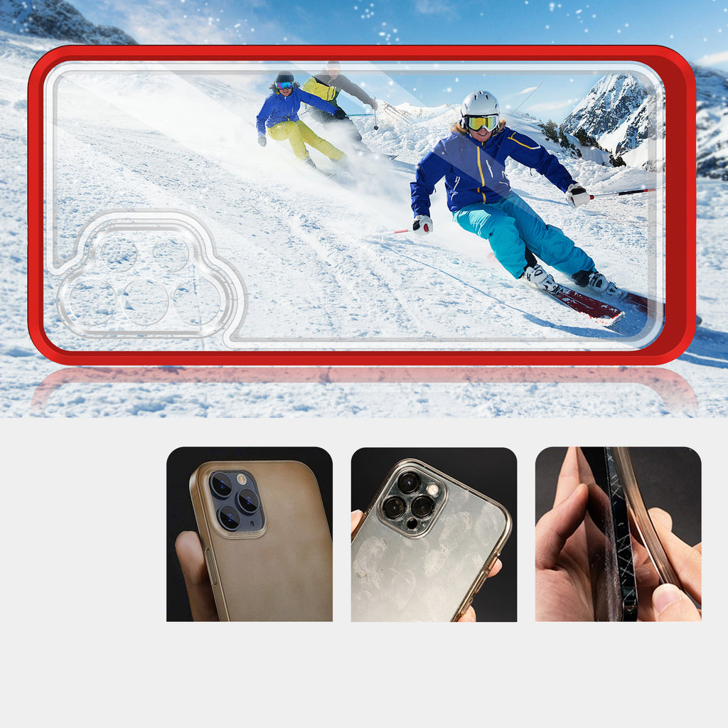 Skaidrus 3in1 dėklas Samsung Galaxy A32 5G – raudonas -- Samsung Galaxy A32