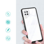 Skaidrus 3in1 dėklas Samsung Galaxy A42 5G – juodas -- Samsung Galaxy A42