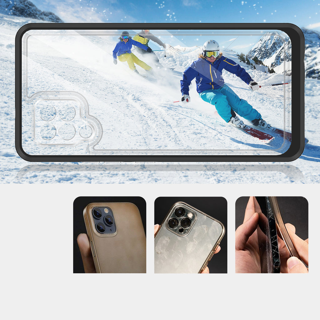 Skaidrus 3in1 dėklas Samsung Galaxy A42 5G – juodas -- Samsung Galaxy A42