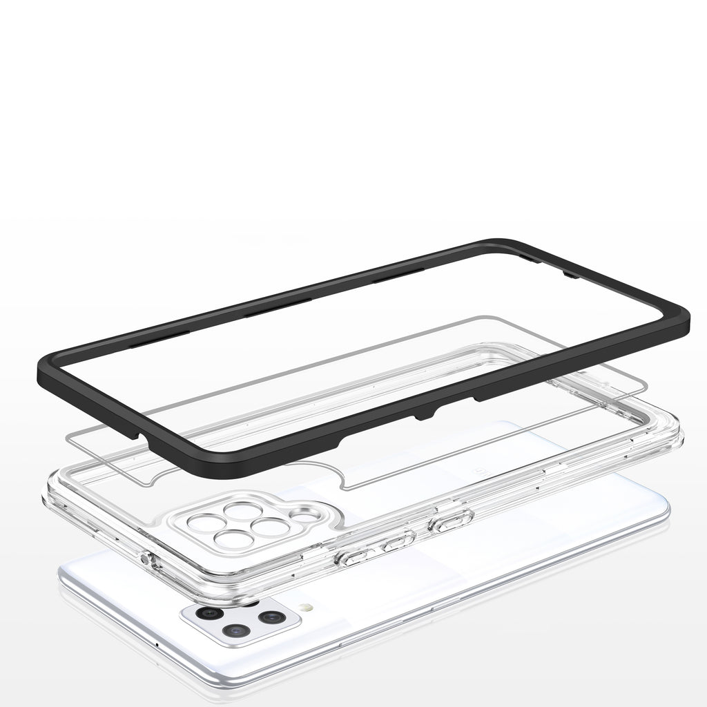 Skaidrus 3in1 dėklas Samsung Galaxy A42 5G – juodas -- Samsung Galaxy A42