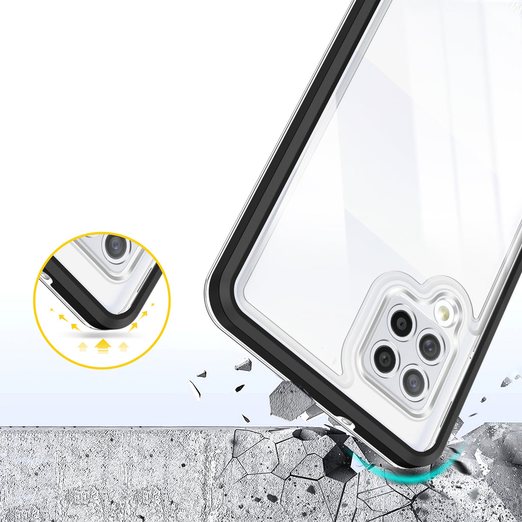 Skaidrus 3in1 dėklas Samsung Galaxy A42 5G – juodas -- Samsung Galaxy A42