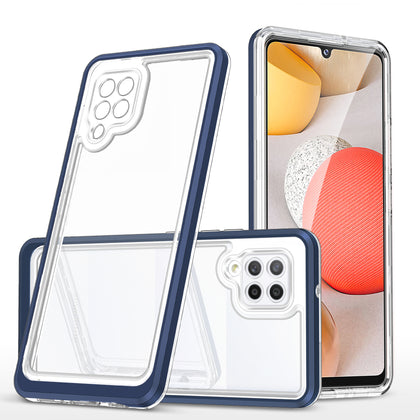 Skaidrus 3in1 dėklas Samsung Galaxy A42 5G – mėlynas -- Samsung Galaxy A42