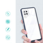 Skaidrus 3in1 dėklas Samsung Galaxy A42 5G – mėlynas -- Samsung Galaxy A42
