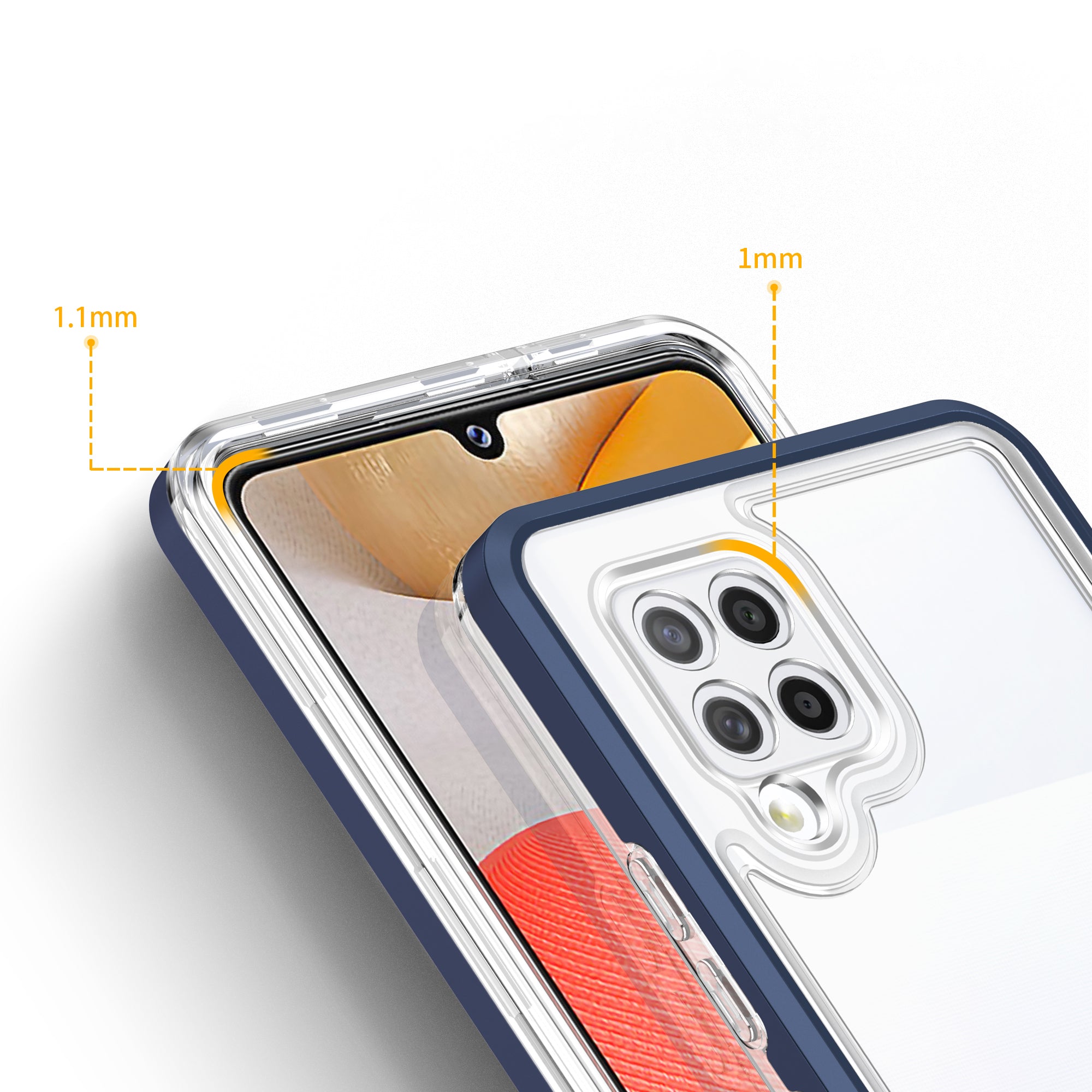 Skaidrus 3in1 dėklas Samsung Galaxy A42 5G – mėlynas -- Samsung Galaxy A42