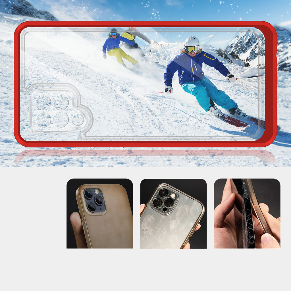 Skaidrus dėklas Samsung Galaxy A42 5G – raudonas -- Samsung Galaxy A42