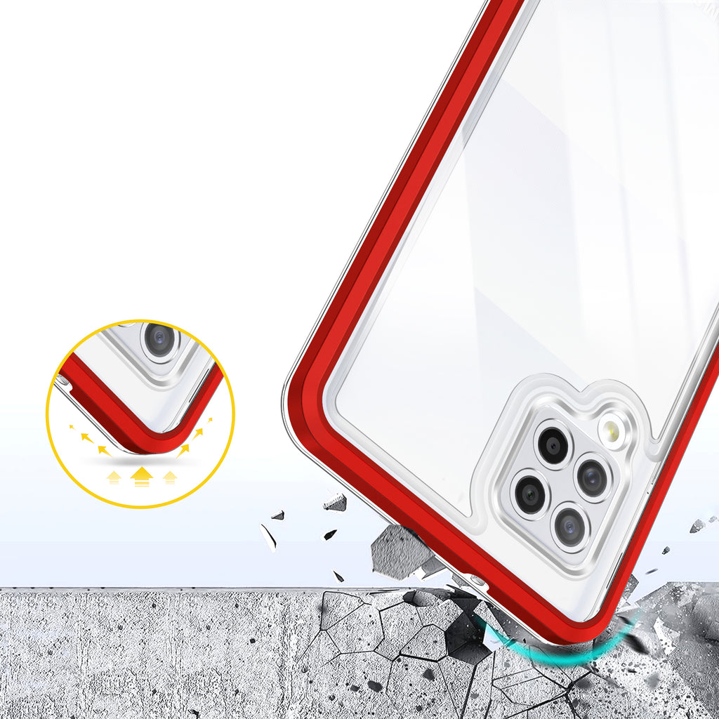 Skaidrus dėklas Samsung Galaxy A42 5G – raudonas -- Samsung Galaxy A42