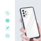 Skaidrus 3in1 dėklas Samsung Galaxy A72 4G – mėlynas -- Samsung Galaxy A72
