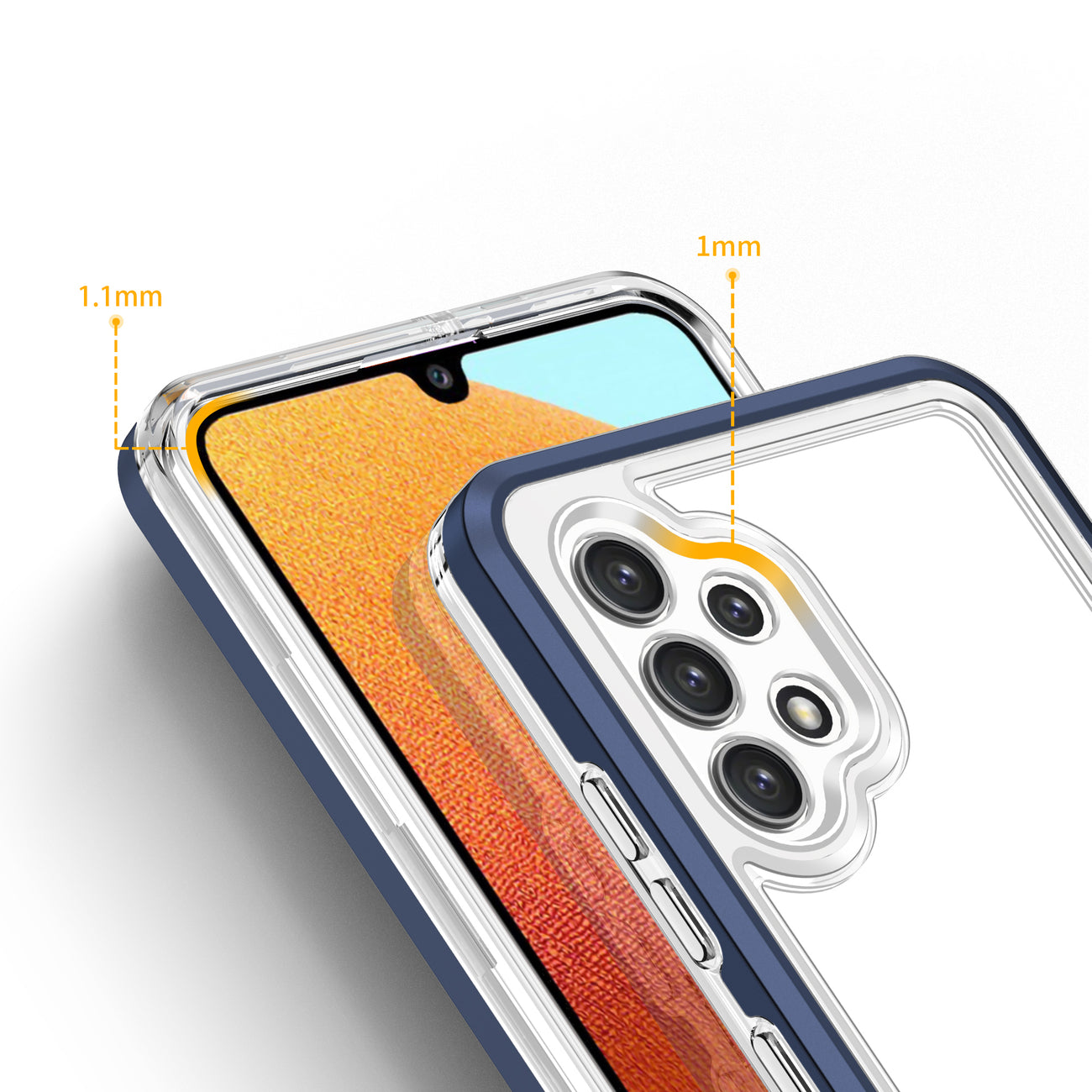 Skaidrus 3in1 dėklas Samsung Galaxy A72 4G – mėlynas -- Samsung Galaxy A72