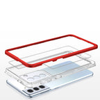 Skaidrus 3-in-1 dėklas Samsung Galaxy S22+ – raudonas -- Samsung Galaxy S22+