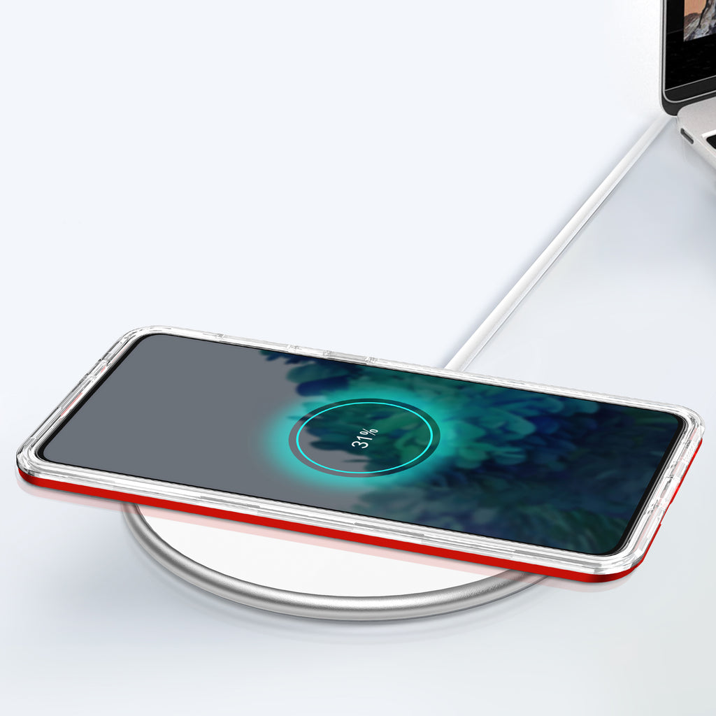 Skaidrus 3-in-1 dėklas Samsung Galaxy S22+ – raudonas -- Samsung Galaxy S22+