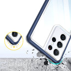 Skaidrus 3in1 dėklas Samsung Galaxy S22 Ultra – mėlynas -- Samsung Galaxy S22 Ultra