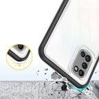 Skaidrus 3in1 dėklas Samsung Galaxy A03s – juodas -- Samsung Galaxy A03s