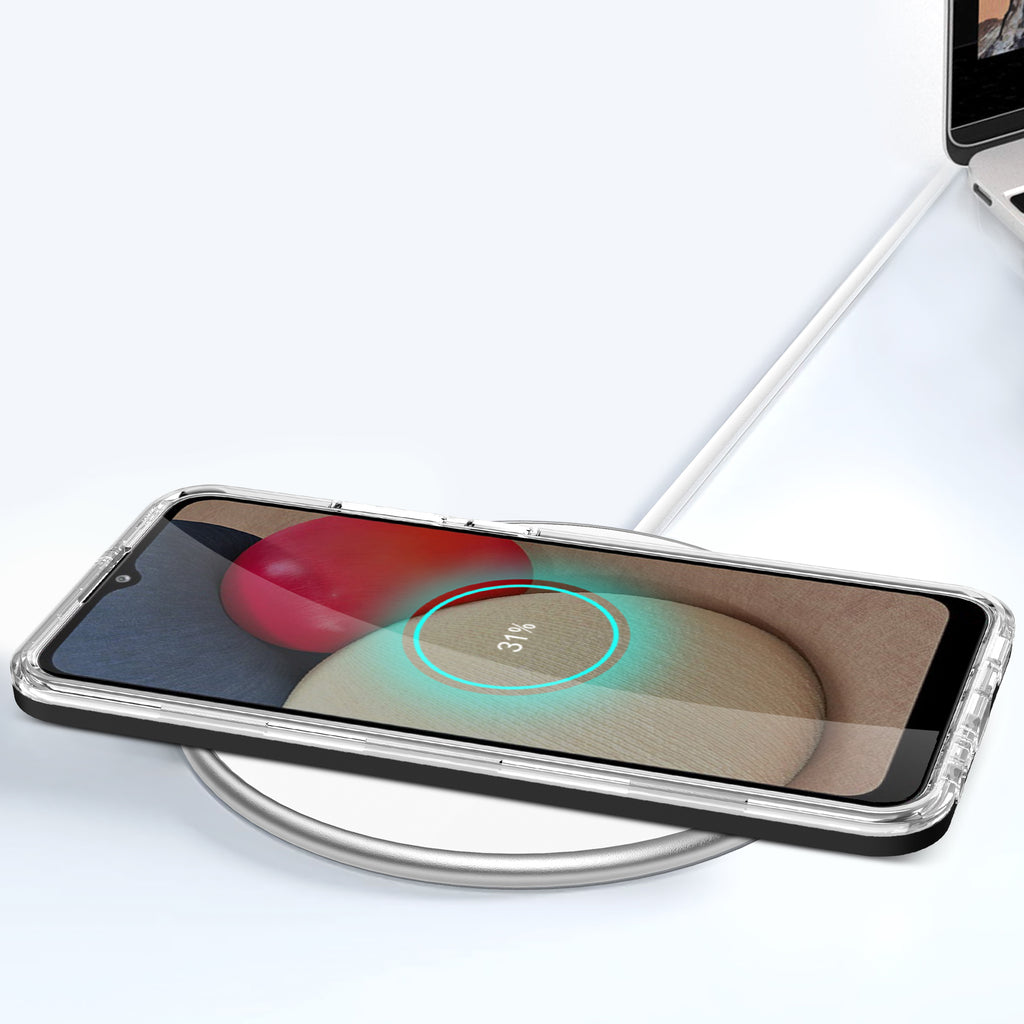Skaidrus 3in1 dėklas Samsung Galaxy A03s – juodas -- Samsung Galaxy A03s
