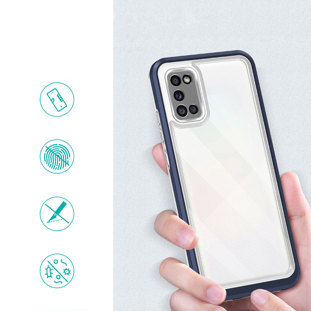 Skaidrus hibridinis dėklas Samsung Galaxy A03s – mėlynas -- Samsung Galaxy A03s