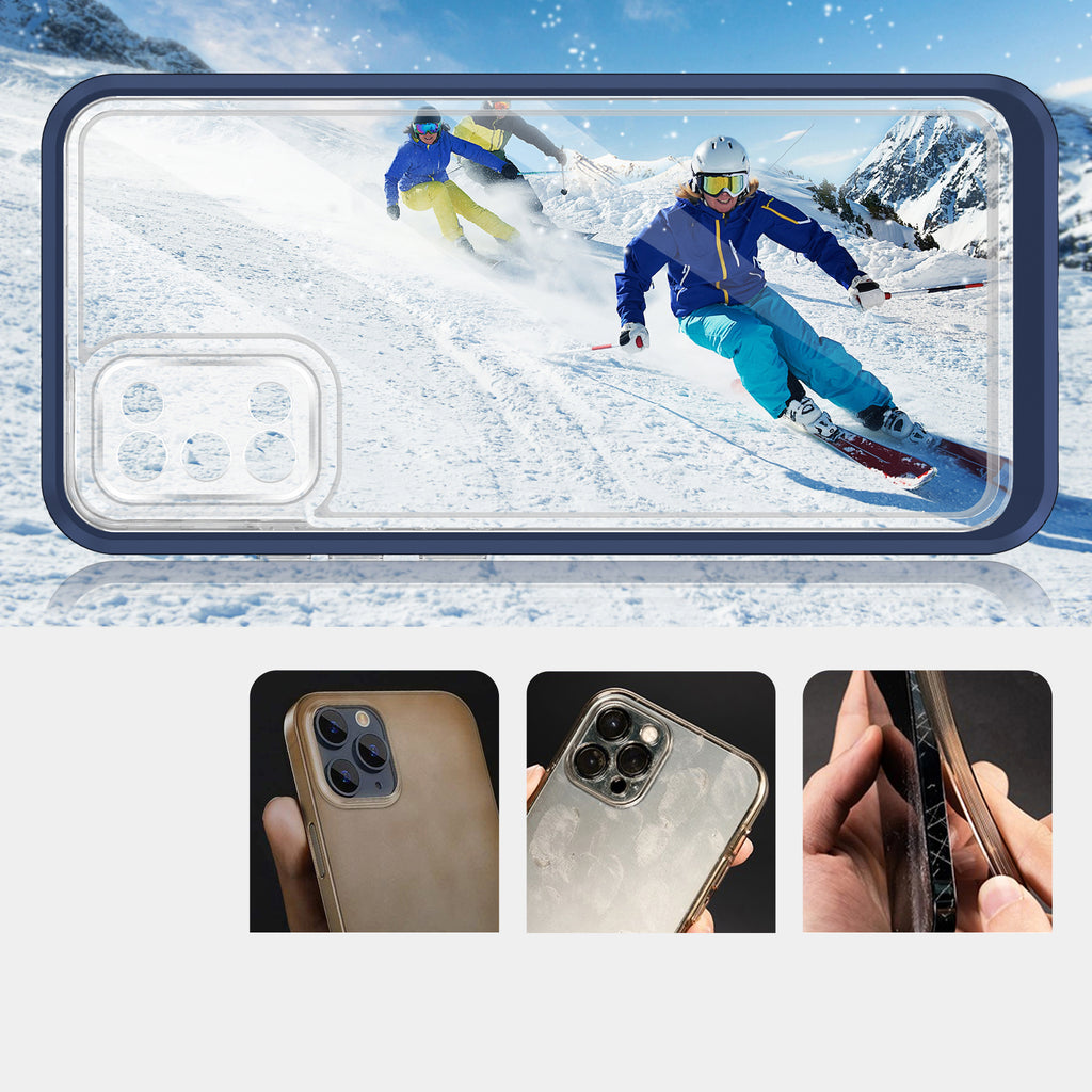 Skaidrus hibridinis dėklas Samsung Galaxy A03s – mėlynas -- Samsung Galaxy A03s