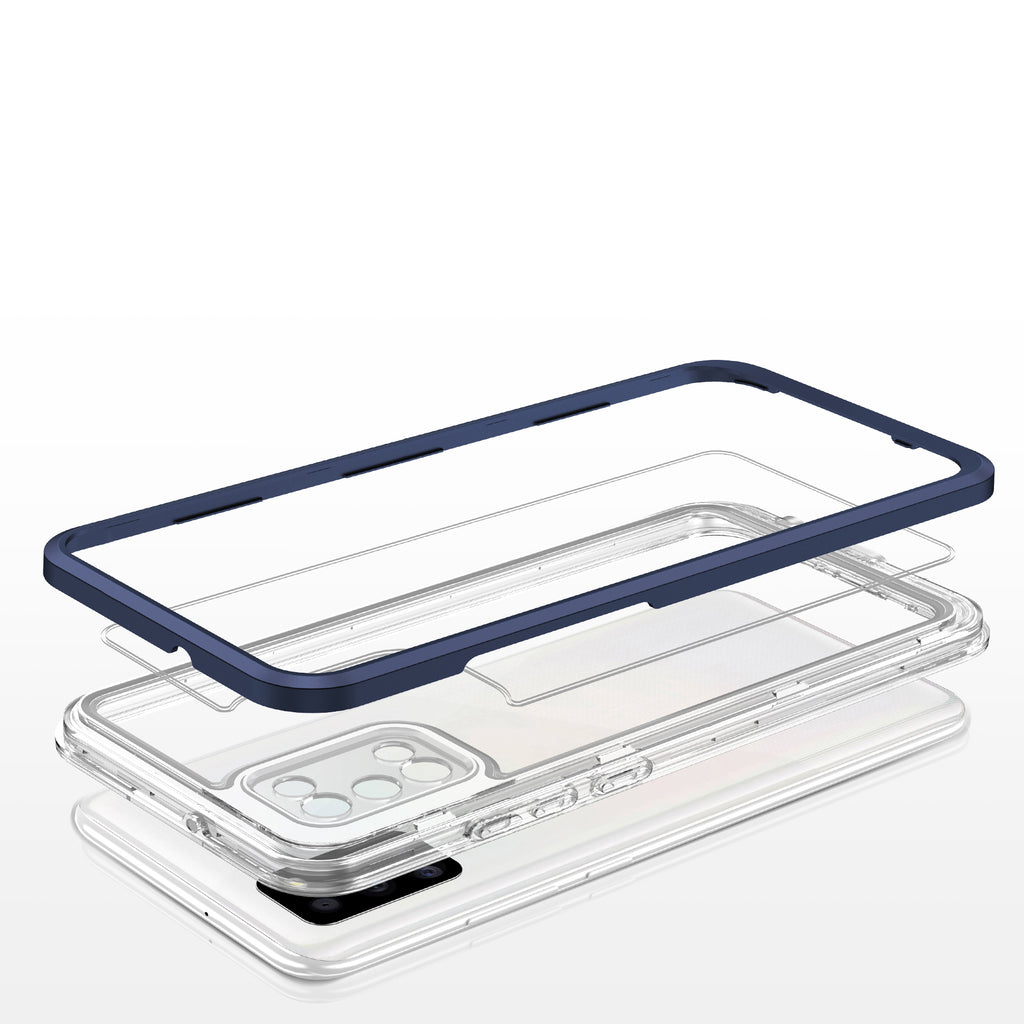 Skaidrus hibridinis dėklas Samsung Galaxy A03s – mėlynas -- Samsung Galaxy A03s