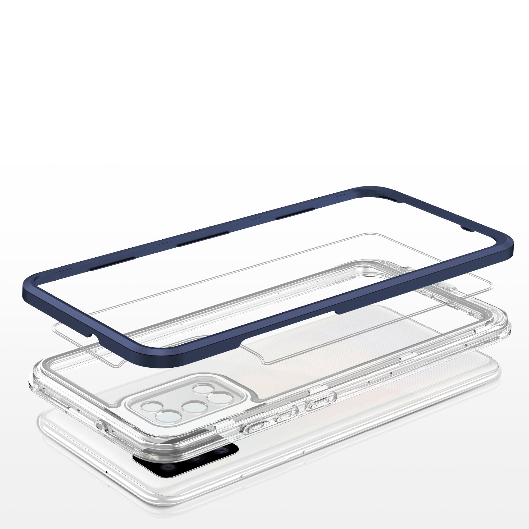 Skaidrus hibridinis dėklas Samsung Galaxy A03s – mėlynas -- Samsung Galaxy A03s