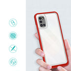Skaidrus dėklas Samsung Galaxy A03s – raudonas rėmelis -- Samsung Galaxy A03s