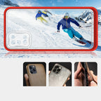 Skaidrus dėklas Samsung Galaxy A03s – raudonas rėmelis -- Samsung Galaxy A03s