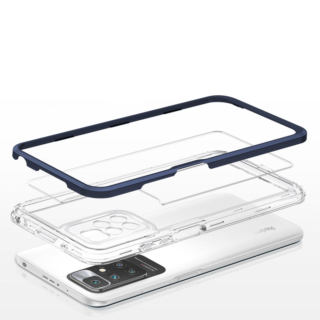 Skaidrus 3-in-1 dėklas Xiaomi Redmi 10 – mėlynas -- Xiaomi Redmi 10