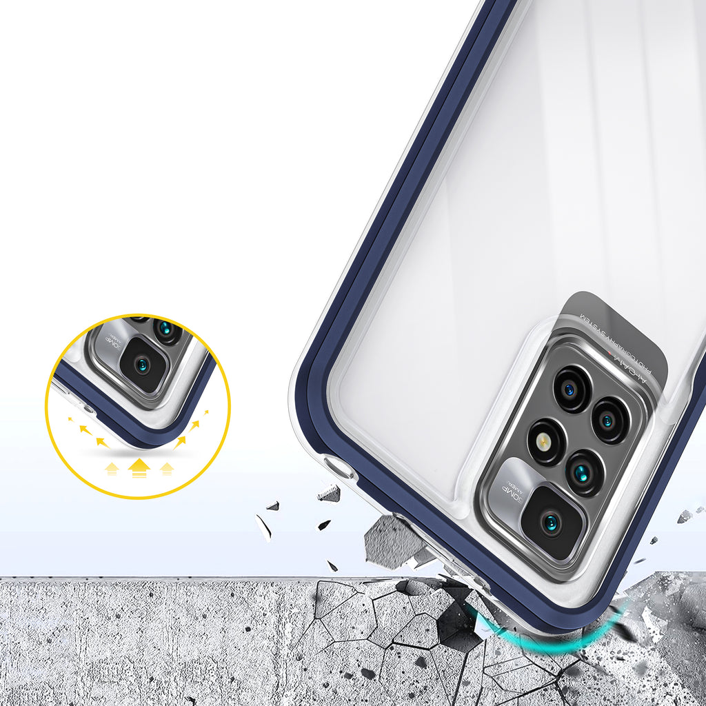 Skaidrus 3-in-1 dėklas Xiaomi Redmi 10 – mėlynas -- Xiaomi Redmi 10