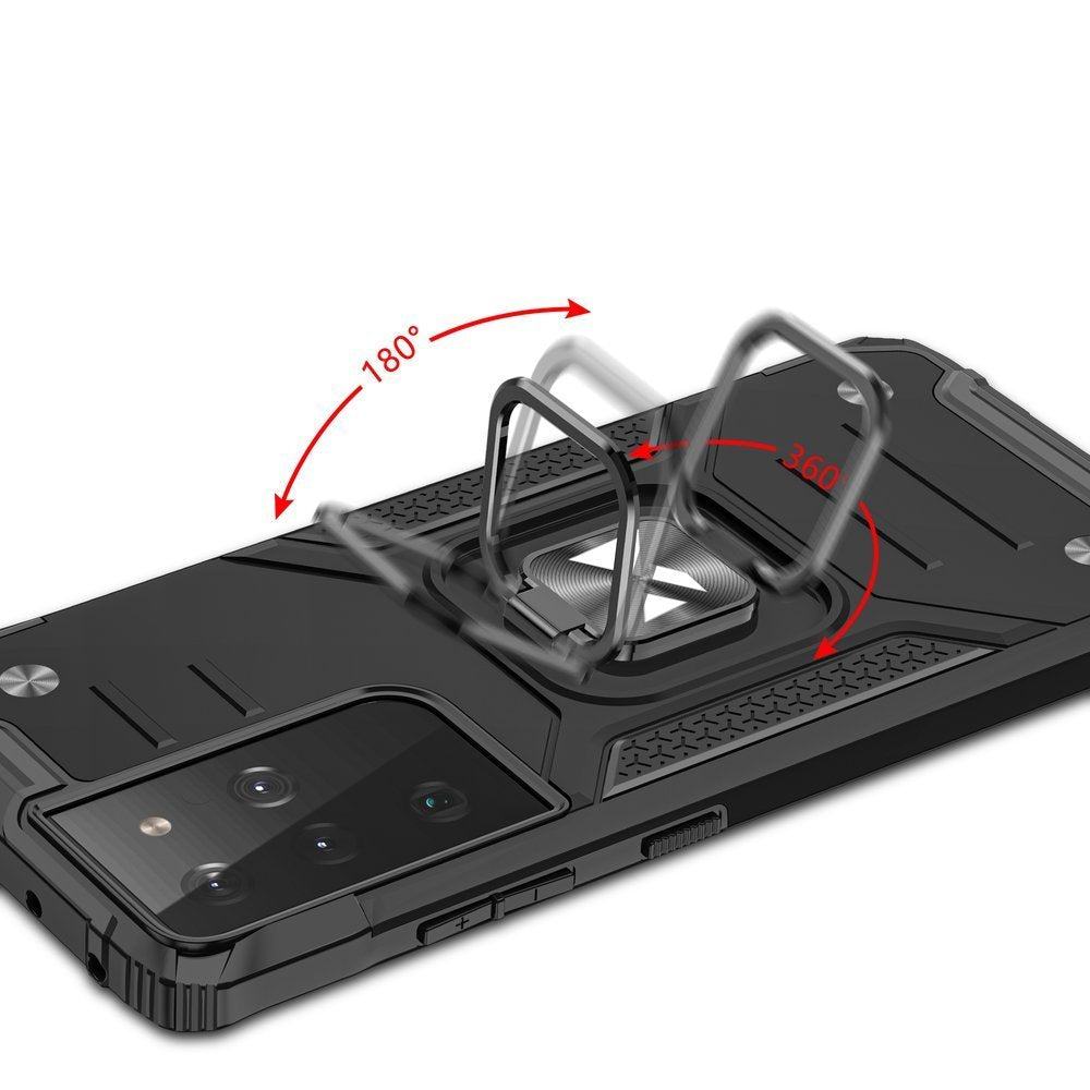 Wozinsky Ring Armor dėklas Galaxy S22 Ultra – mėlynas -- Samsung Galaxy S22 Ultra