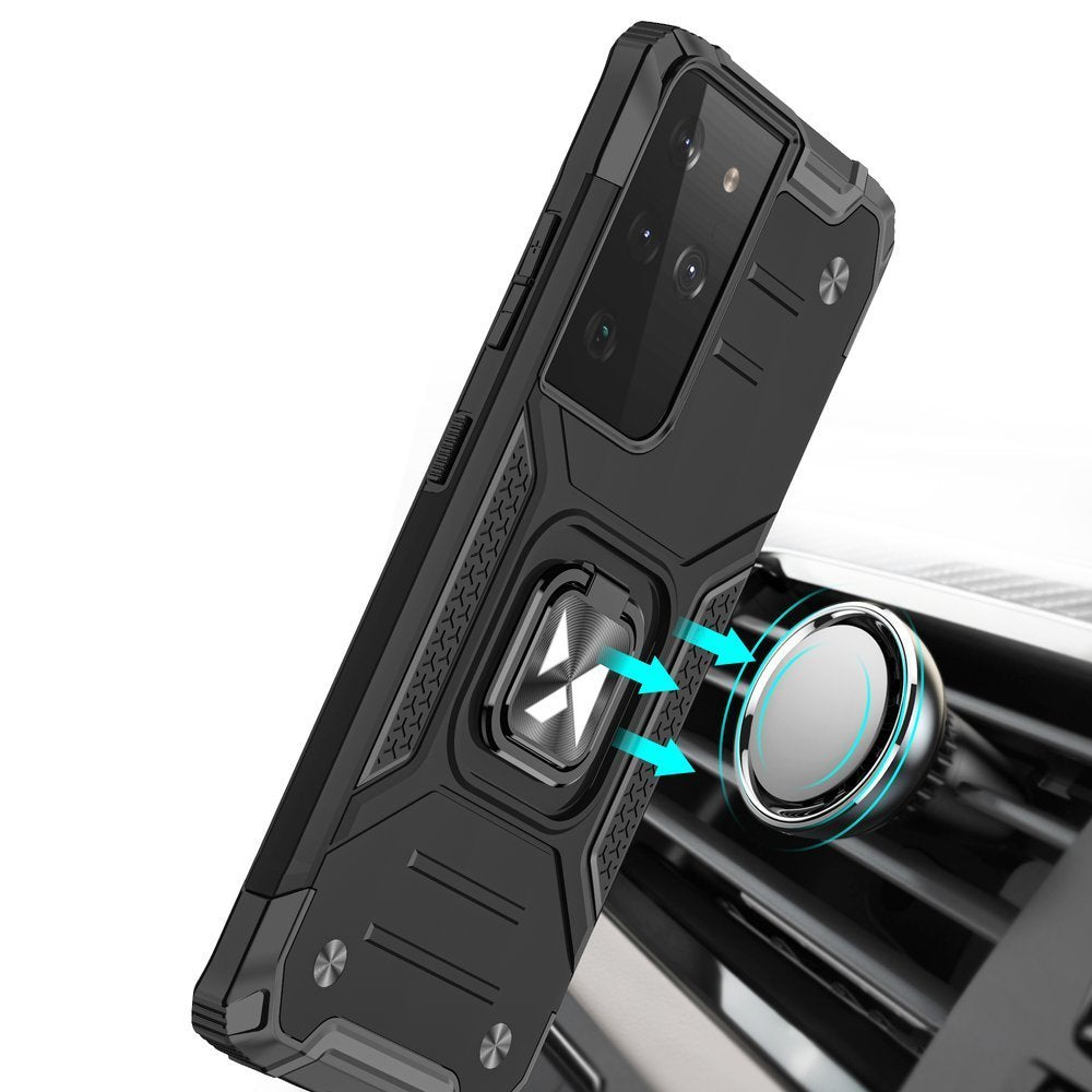 Wozinsky Ring Armor dėklas Galaxy S22 Ultra – mėlynas -- Samsung Galaxy S22 Ultra