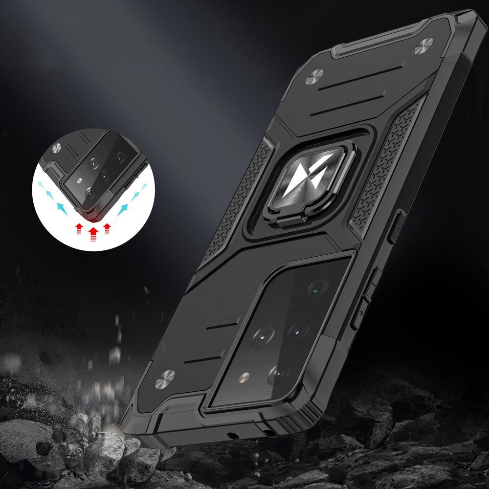 Wozinsky Ring Armor dėklas Galaxy S22 Ultra – mėlynas -- Samsung Galaxy S22 Ultra