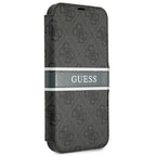 Guess 4G Stripe dėklas-knygutė iPhone 13 mini – pilkas