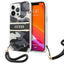 Guess dėklas iPhone 13 / 13 Pro – juodas, Camo dirželis