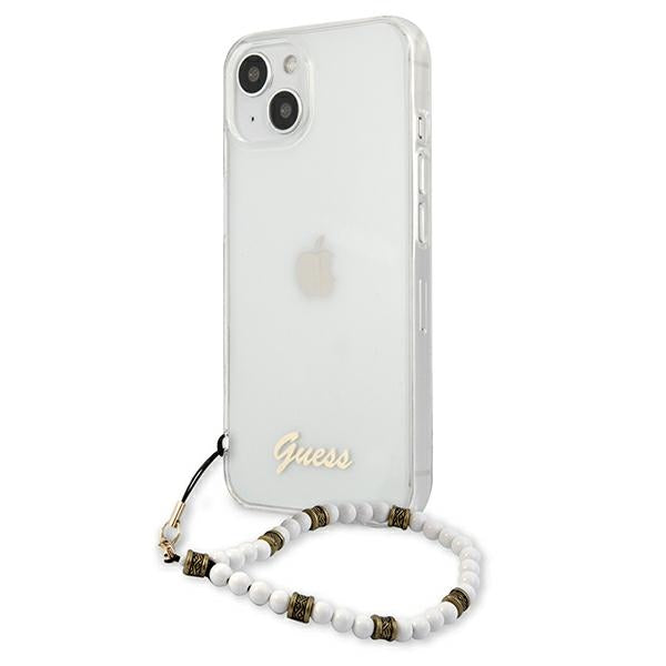 Guess dėklas iPhone 13 – skaidrus, Pearl