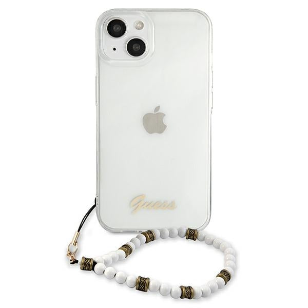 Guess dėklas iPhone 13 – skaidrus, Pearl
