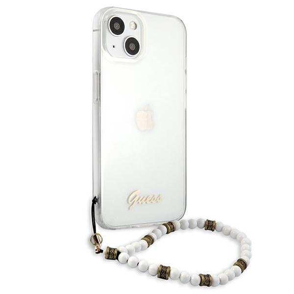 Guess dėklas iPhone 13 – skaidrus, Pearl