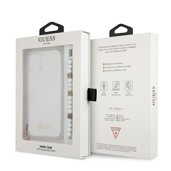 Guess dėklas iPhone 13 – skaidrus, Pearl