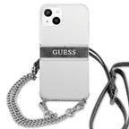 Guess skaidrus dėklas iPhone 13 mini su dirželiu
