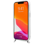 Guess skaidrus dėklas iPhone 13 mini su dirželiu