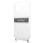 Guess skaidrus dėklas iPhone 13 mini su dirželiu