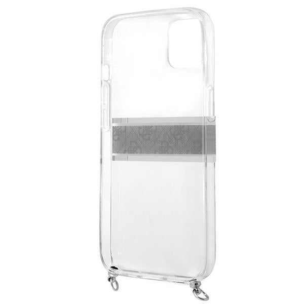 Guess skaidrus dėklas iPhone 13 mini su dirželiu