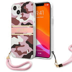 Guess Camouflage dėklas iPhone 13 mini – rožinis